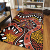 Australia Rainbow Serpent Aboriginal Area Rug - Aboriginal Dot Art Snake Artwork Area Rug