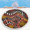 Australia Rainbow Serpent Aboriginal Beach Blanket - Aboriginal Dot Art Snake Artwork Beach Blanket