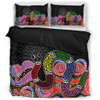 Australia Rainbow Serpent Aboriginal Bedding Set - Dreamtime Rainbow Serpent Featuring Dot Style Bedding Set