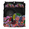 Australia Rainbow Serpent Aboriginal Bedding Set - Dreamtime Rainbow Serpent Featuring Dot Style Bedding Set