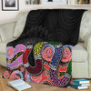 Australia Rainbow Serpent Aboriginal Blanket - Dreamtime Rainbow Serpent Featuring Dot Style Blanket