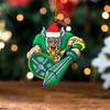 Canberra Raiders Christmas Acrylic And Wooden Ornament - Ugly Xmas Aboriginal Patterns Die Hard Fans