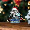 Cronulla-Sutherland Sharks Christmas Acrylic And Wooden Ornament - Merry Chrissie Sharks Ornament