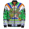 Canberra Raiders Christmas Custom Bomber Jacket - Canberra Viking Santa Aussie Big Things Bomber Jacket