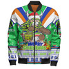 Canberra Raiders Christmas Custom Bomber Jacket - Canberra Viking Santa Aussie Big Things Bomber Jacket