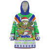 Canberra Raiders Christmas Custom Snug Hoodie - Canberra Viking Santa Aussie Big Things Snug Hoodie