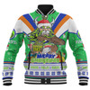 Canberra Raiders Christmas Custom Baseball Jacket - Canberra Viking Santa Aussie Big Things Baseball Jacket