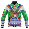 Canberra Raiders Christmas Custom Baseball Jacket - Canberra Viking Santa Aussie Big Things Baseball Jacket