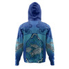 Australia Aboriginal Custom Hoodie - Blue Aboriginal Dot With Fish Hoodie