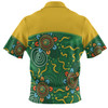 Australia Aboriginal Custom Polo Shirt - Green Painting With Aboriginal Inspired Dot Polo Shirt