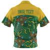 Australia Aboriginal Custom Polo Shirt - Green Painting With Aboriginal Inspired Dot Polo Shirt