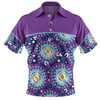 Australia Aboriginal Custom Polo Shirt - Purple Abstract Seamless Pattern With Aboriginal Inspired Polo Shirt