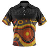 Australia Aboriginal Custom Polo Shirt - Dreaming Trees And Goanna In Dot Pattern Polo Shirt