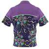Australia Aboriginal Custom Polo Shirt - Purple Painting With Aboriginal Inspired Dot Polo Shirt