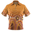 Australia Aboriginal Custom Polo Shirt - Brown Aboriginal Dot Polo Shirt