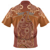 Australia Aboriginal Custom Polo Shirt - Brown Kangaroo In Aboriginal Dot Art Polo Shirt