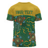 Australia Aboriginal Custom T-shirt - Green Painting With Aboriginal Inspired Dot T-shirt