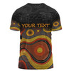 Australia Aboriginal Custom T-shirt - Dreaming Trees And Goanna In Dot Pattern T-shirt