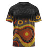 Australia Aboriginal Custom T-shirt - Dreaming Trees And Goanna In Dot Pattern T-shirt