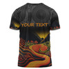 Australia Aboriginal Custom T-shirt - Rainbow Serpent Dreamtime Land Art Inspired T-shirt