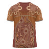 Australia Aboriginal Custom T-shirt - Brown Kangaroo In Aboriginal Dot Art T-shirt