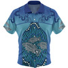 Australia Aboriginal Custom Hawaiian Shirt - Blue Aboriginal Dot With Fish Hawaiian Shirt