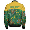 Australia Aboriginal Custom Bomber Jacket - Green Painting With Aboriginal Inspired Dot Bomber Jacket