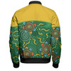 Australia Aboriginal Custom Bomber Jacket - Green Painting With Aboriginal Inspired Dot Bomber Jacket