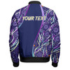 Australia Aboriginal Custom Bomber Jacket - Purple Dot Dreamtime Bomber Jacket