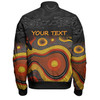 Australia Aboriginal Custom Bomber Jacket - Dreaming Trees And Goanna In Dot Pattern Bomber Jacket