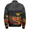 Australia Aboriginal Custom Bomber Jacket - Rainbow Serpent Dreamtime Land Art Inspired Bomber Jacket