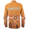 Australia Aboriginal Custom Long Sleeve Shirt - Brown Aboriginal Dot Long Sleeve Shirt