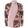 Australia Aboriginal Custom Long Sleeve Shirt - Aboriginal Inspired With Pink Background Long Sleeve Shirt