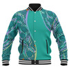 Australia Aboriginal Custom Baseball Jacket - Turquoise Dot Dreamtime Baseball Jacket
