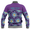 Australia Aboriginal Custom Baseball Jacket - Purple Abstract Seamless Pattern With Aboriginal Inspired Baseball Jacket