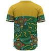 Australia Aboriginal Custom Baseball Shirt - Green Painting With Aboriginal Inspired Dot Baseball Shirt