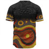 Australia Aboriginal Custom Baseball Shirt - Dreaming Trees And Goanna In Dot Pattern Baseball Shirt