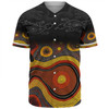 Australia Aboriginal Custom Baseball Shirt - Dreaming Trees And Goanna In Dot Pattern Baseball Shirt