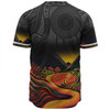 Australia Aboriginal Custom Baseball Shirt - Rainbow Serpent Dreamtime Land Art Inspired Baseball Shirt