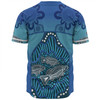 Australia Aboriginal Custom Baseball Shirt - Blue Aboriginal Dot With Fish Baseball Shirt
