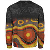 Australia Aboriginal Custom Sweatshirt - Dreaming Trees And Goanna In Dot Pattern Sweatshirt
