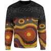 Australia Aboriginal Custom Sweatshirt - Dreaming Trees And Goanna In Dot Pattern Sweatshirt