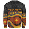 Australia Aboriginal Custom Sweatshirt - Dreaming Trees And Goanna In Dot Pattern Sweatshirt
