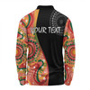 Australia Aboriginal Custom Long Sleeve Polo Shirt - Aboriginal Art Style Abstract Long Sleeve Polo Shirt