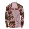 Australia Aboriginal Custom Long Sleeve Polo Shirt - Aboriginal Inspired With Pink Background Long Sleeve Polo Shirt