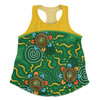 Australia Aboriginal Custom Women Racerback Singlet - Green Painting With Aboriginal Inspired Dot Women Racerback Singlet