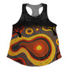 Australia Aboriginal Custom Women Racerback Singlet - Dreaming Trees And Goanna In Dot Pattern Women Racerback Singlet