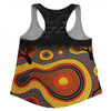 Australia Aboriginal Custom Women Racerback Singlet - Dreaming Trees And Goanna In Dot Pattern Women Racerback Singlet