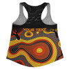 Australia Aboriginal Custom Women Racerback Singlet - Dreaming Trees And Goanna In Dot Pattern Women Racerback Singlet