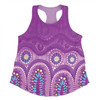 Australia Aboriginal Custom Women Racerback Singlet - Purple Aboriginal Dot Women Racerback Singlet